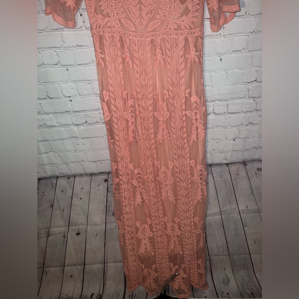 Orange Creek Long Pink floral dress size S/M - Picture 7 of 11